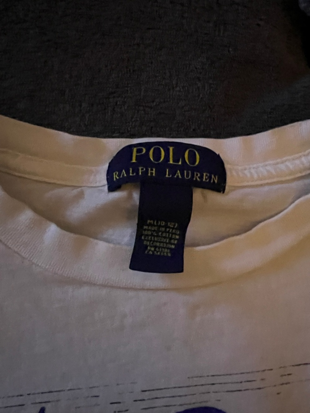 Polo by Ralph Lauren White Tee with Blue and Red Beach Graphic - Picture 2 of 3